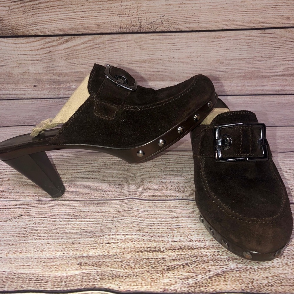 Stuart Weitzman Double Agent Cola Suede Mule - Picture 2 of 12